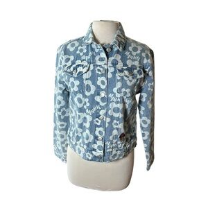 Disney Parks Minnie Mouse Floral 2024 Classic Denim Jacket Women Adult XS New